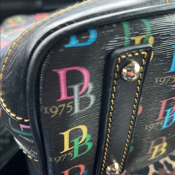 Dooney & Bourke Black Multicolor Logo Shoulder Bag - Picture 2 of 6
